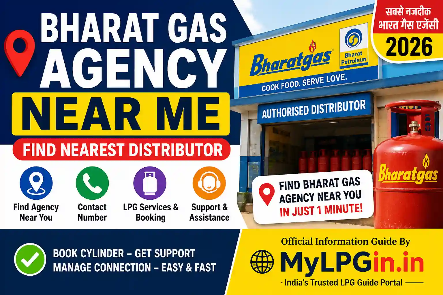 Bharat Gas Agency Near Me 2026 – Find Nearest Bharat Gas Distributor, Contact Number and LPG Booking Center Online